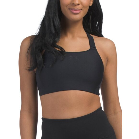 UNDER ARMOUR Black Heatgear High Support Sports Bra Top - Picture 1 of 2